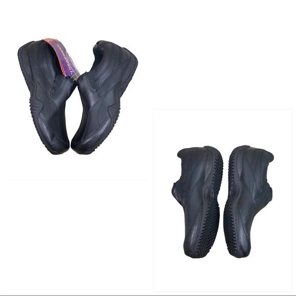 Grabbers NWT Black Leather Unisex Slip On Slip Resistant Work Shoes - Picture 5 of 14